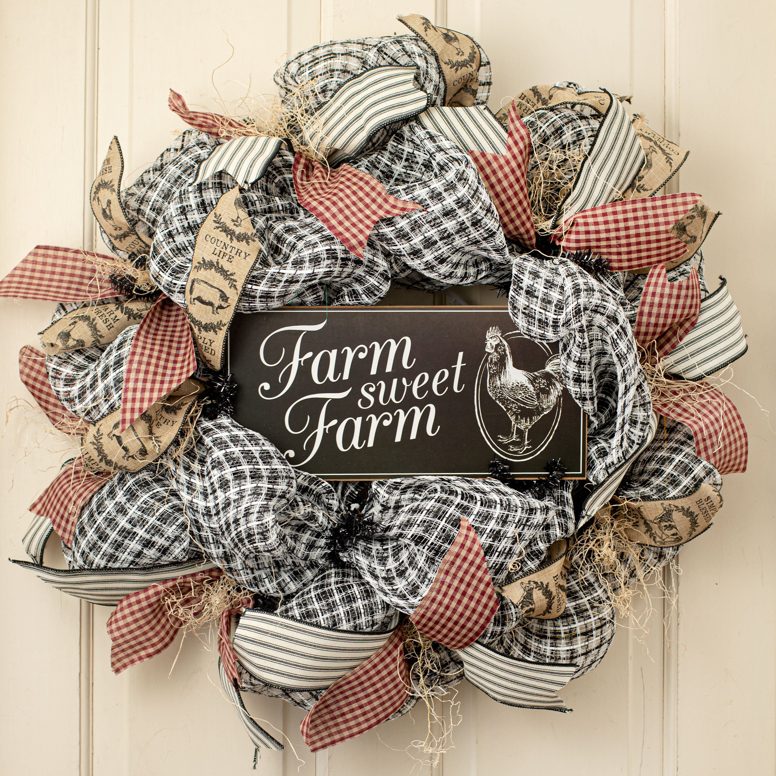 12" Wooden Sign: Farm Sweet Farm Lifestyle Photo