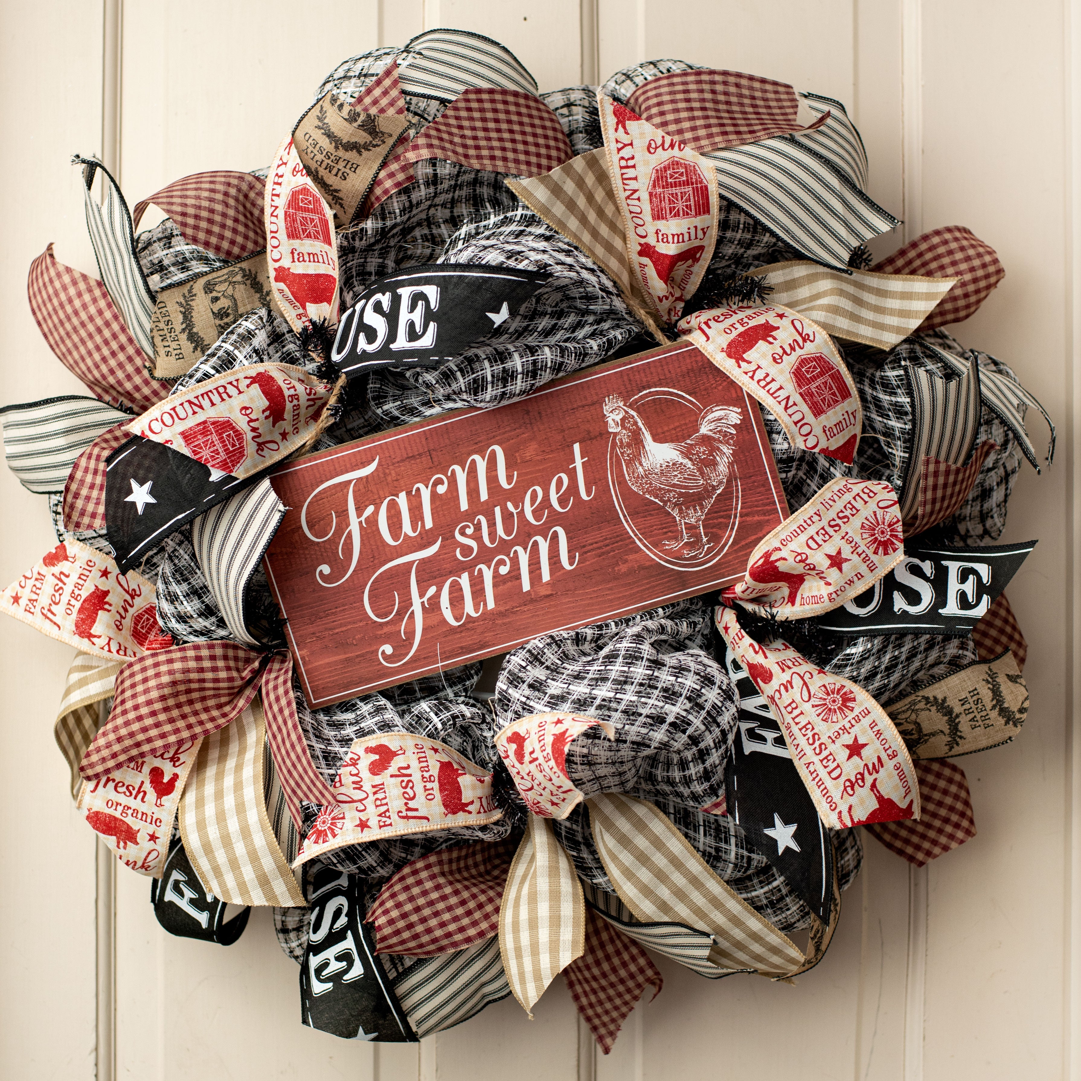 12" Wooden Sign: Farm Sweet Farm Lifestyle Photo