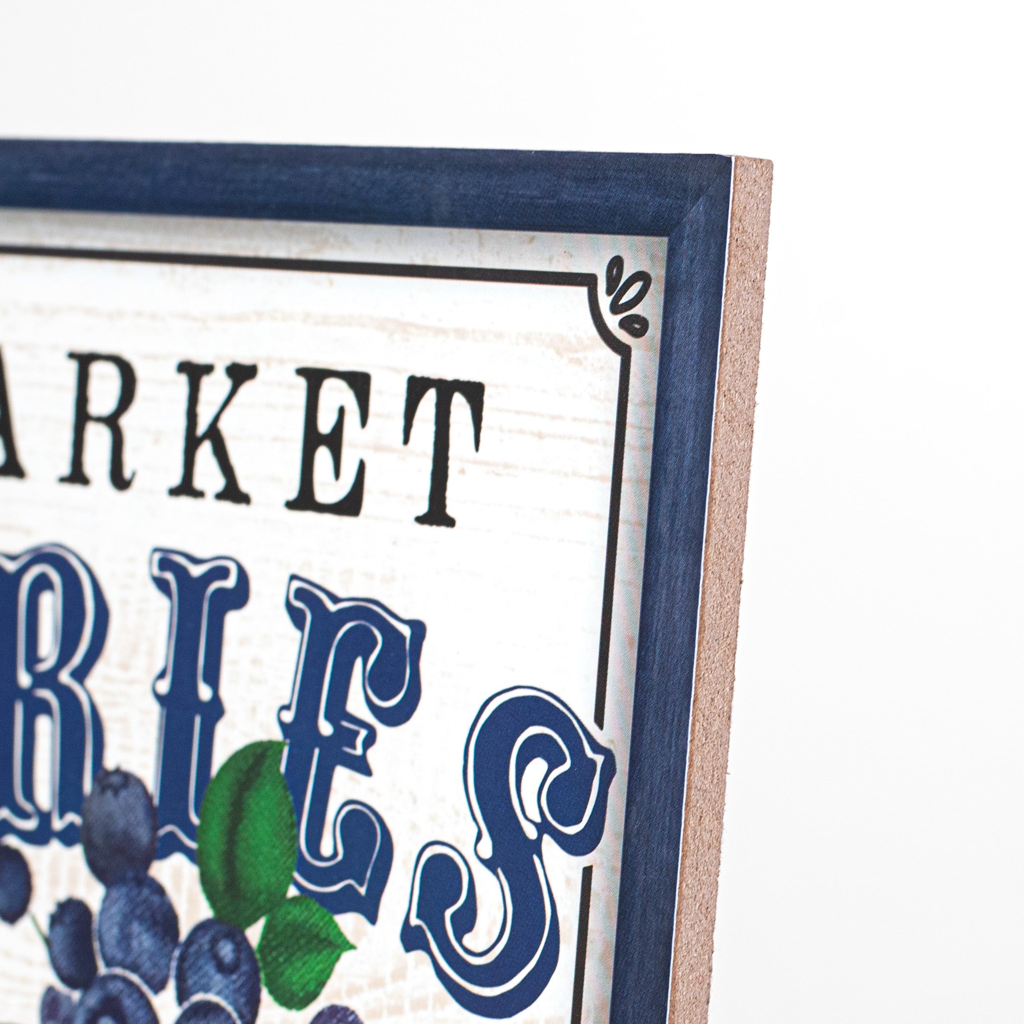 12" Wooden Sign: Farmers Market Blueberries detail photo 3