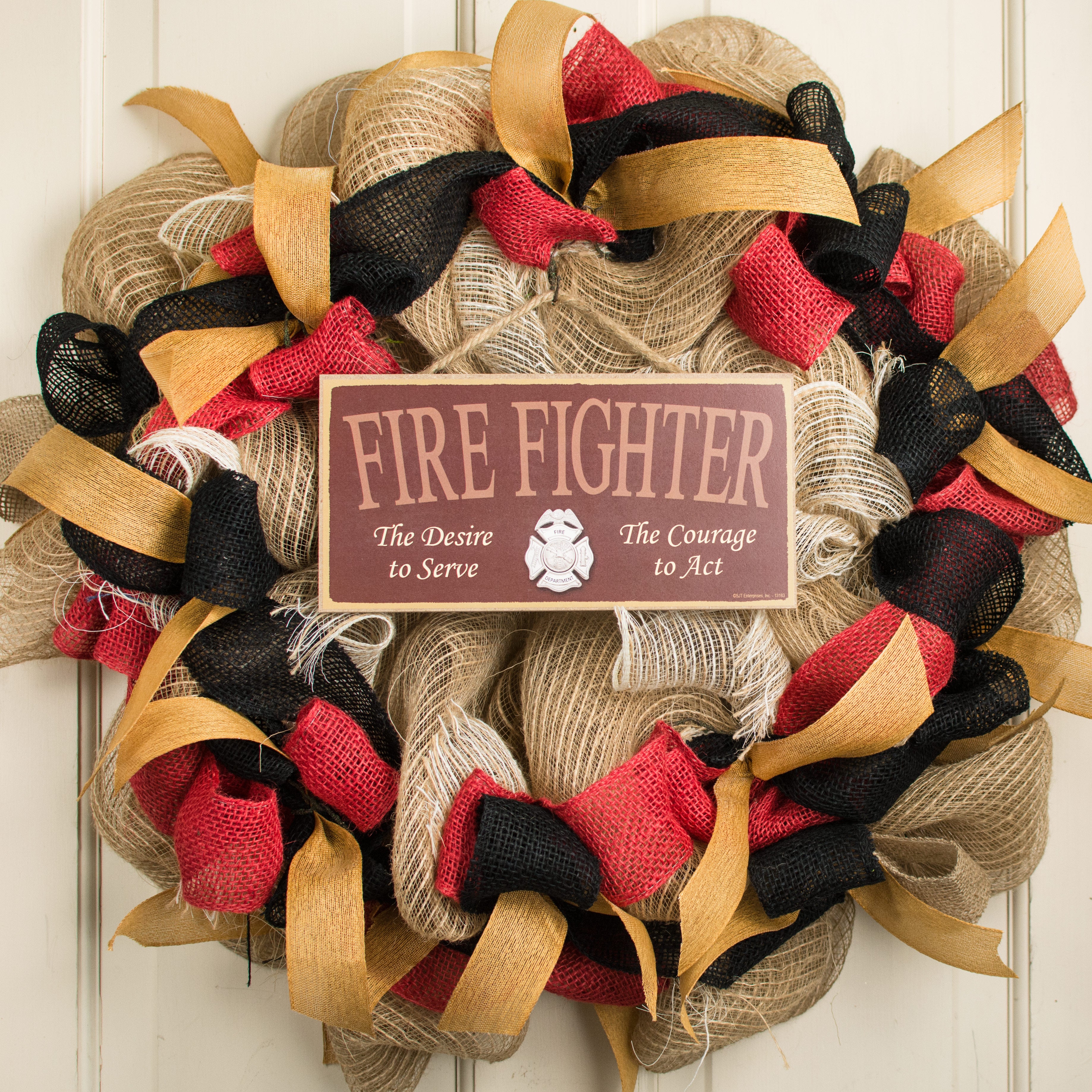 10" Wooden Sign: Fire Fighter Courage Lifestyle Photo