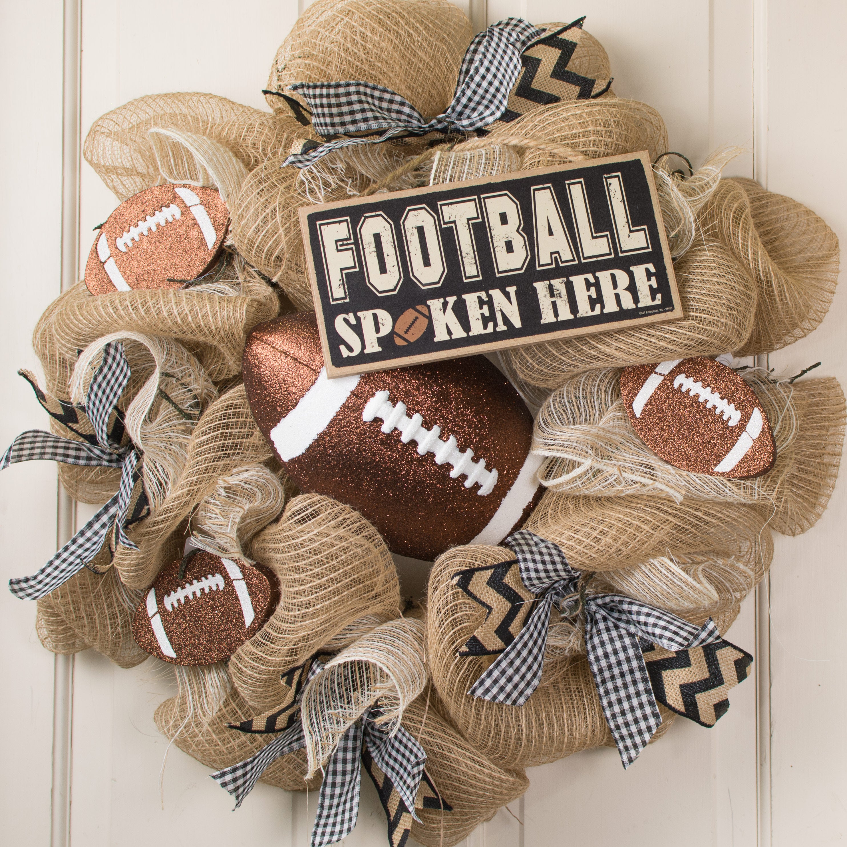 10" Wooden Sign: Football Spoken Here Lifestyle Photo