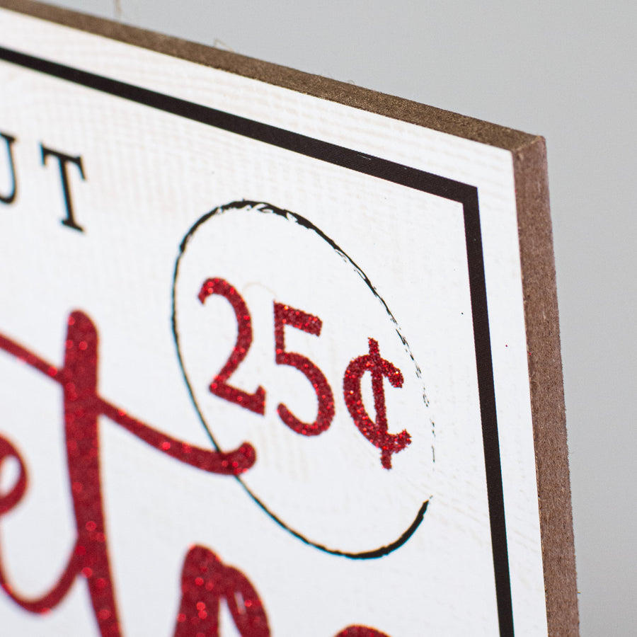 12" Wooden Sign: Fresh Cut Mistletoe detail photo 3