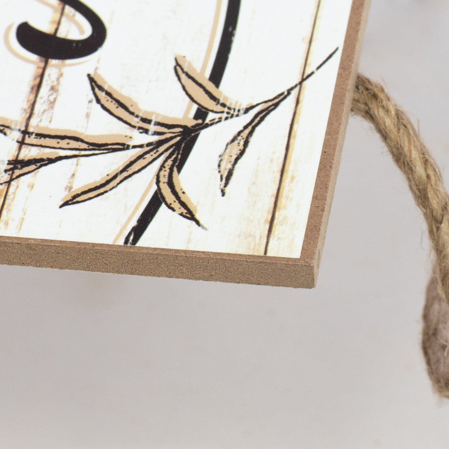 12" Wooden Sign: Gather With Grateful Hearts detail photo 3