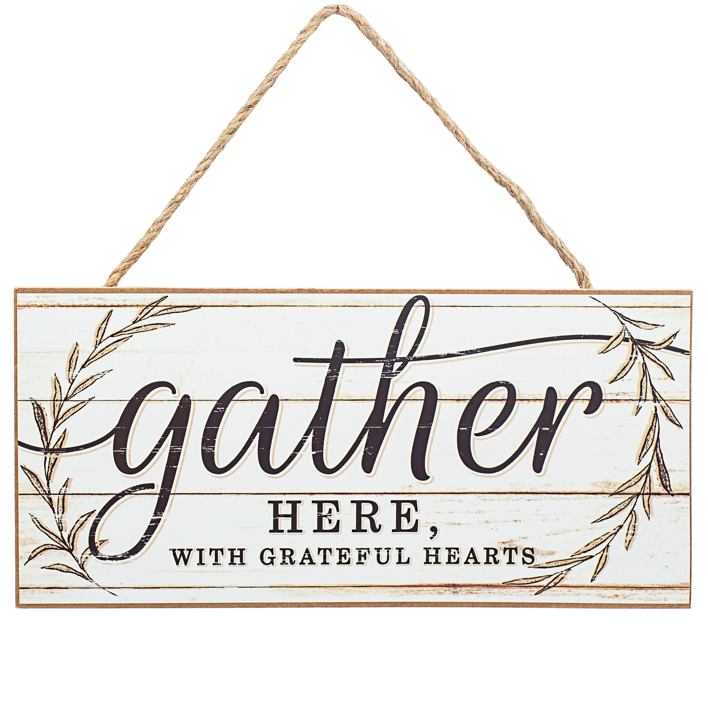 12" Wooden Sign: Gather With Grateful Hearts Item Number: AP8176