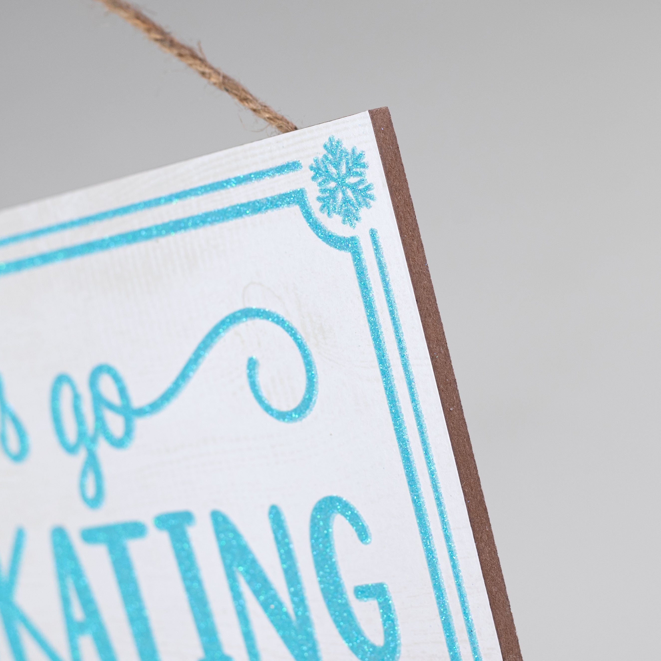 12" Wooden Sign: Glitter Ice Skating detail photo 3