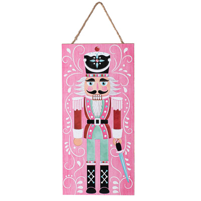 12" Wooden Sign: Glitter Pink Nutcracker Item Number: AP8925