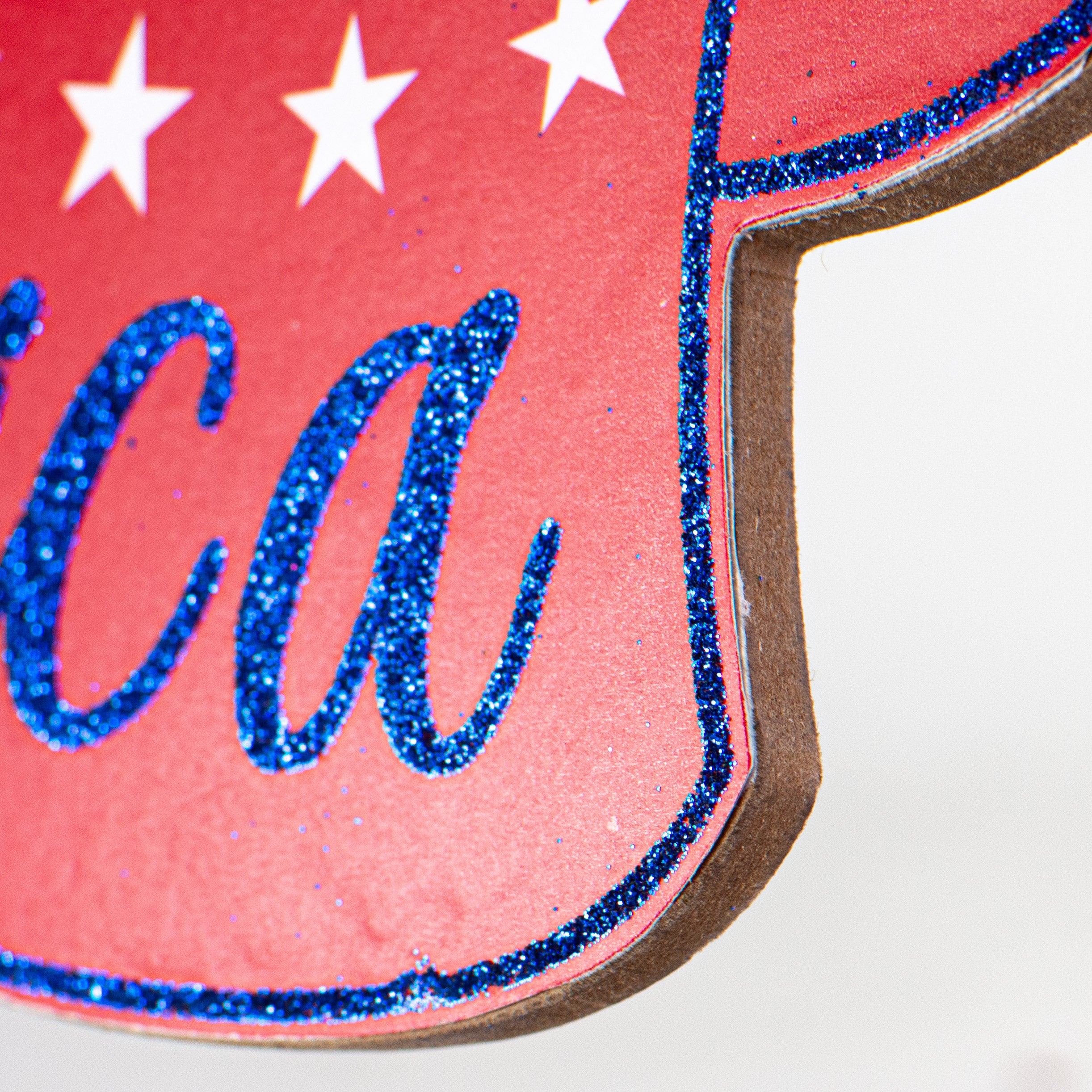 15" Wooden Sign: God Bless America Banner detail photo 3