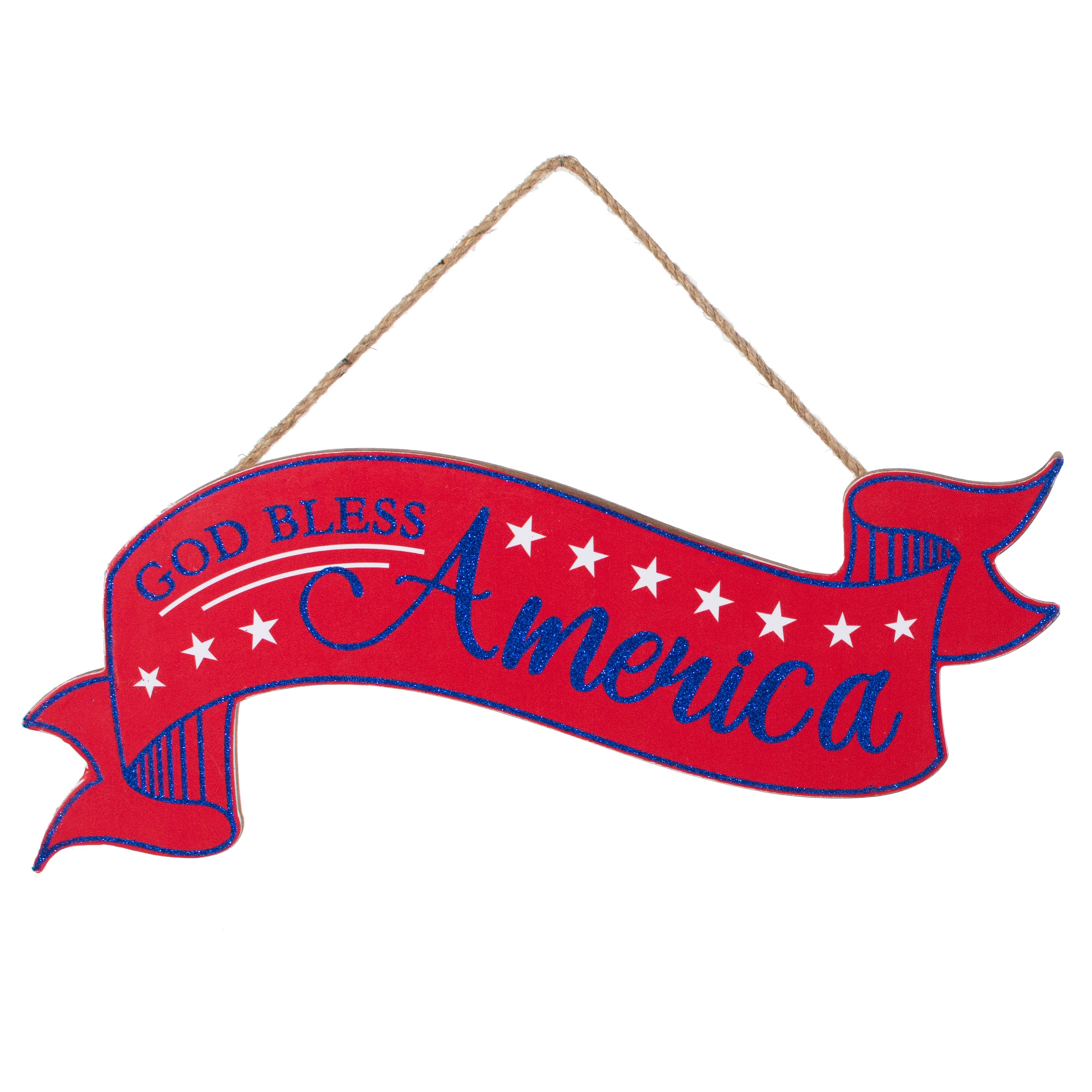 15" Wooden Sign: God Bless America Banner Item Number: AP8866