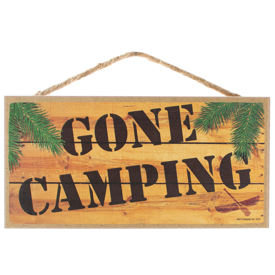 10" Wooden Sign: Gone Camping Item Number: 13718
