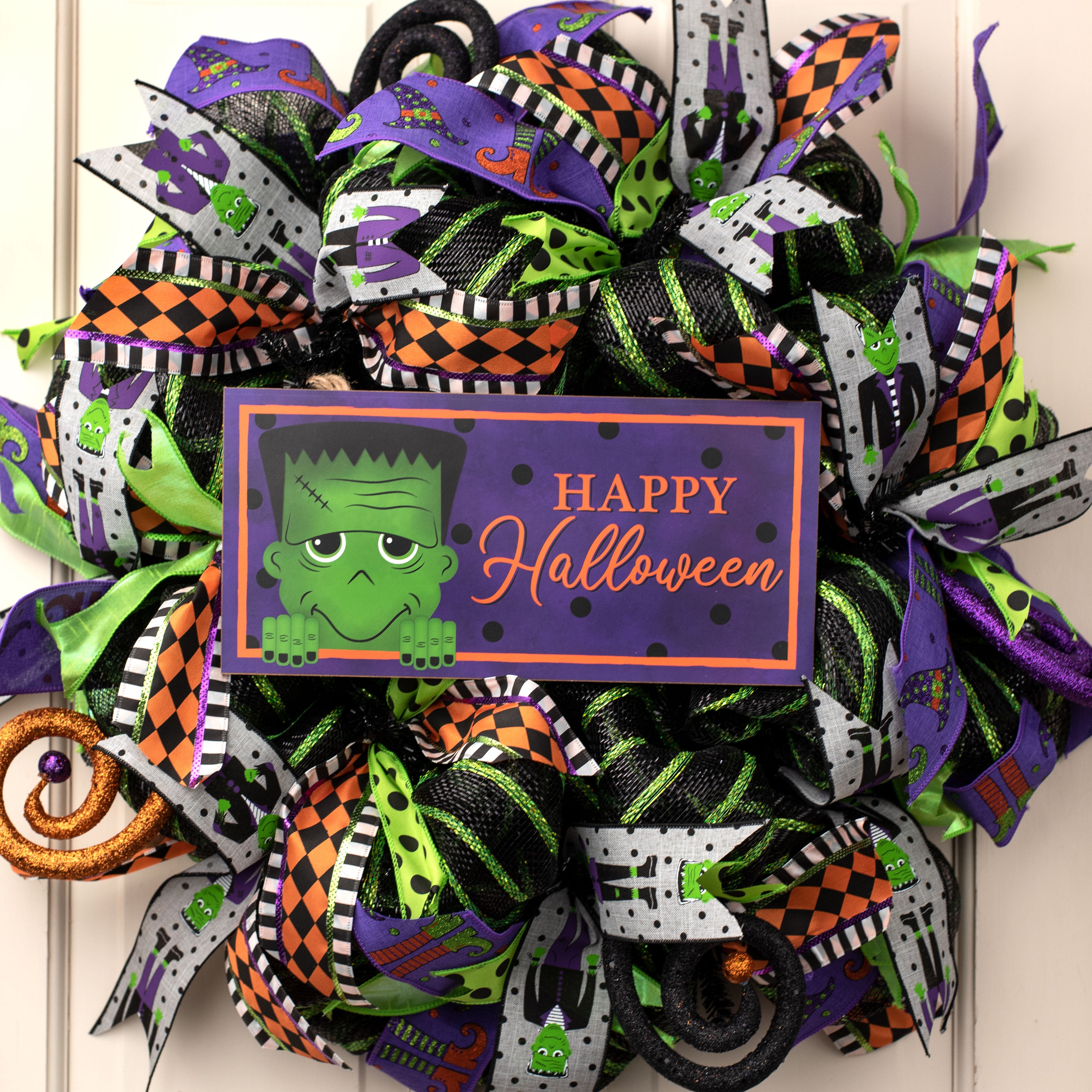 12" Wooden Sign: Halloween Frankenstein Lifestyle Photo