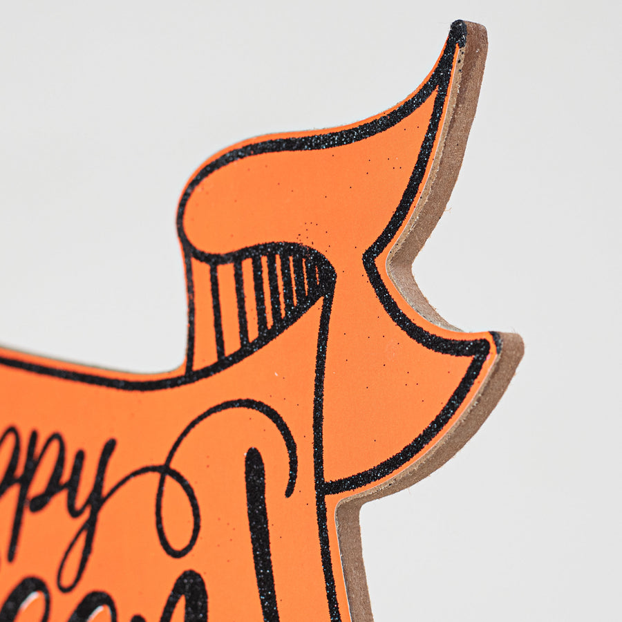 15" Wooden Sign: Happy Halloween Banner detail photo 3