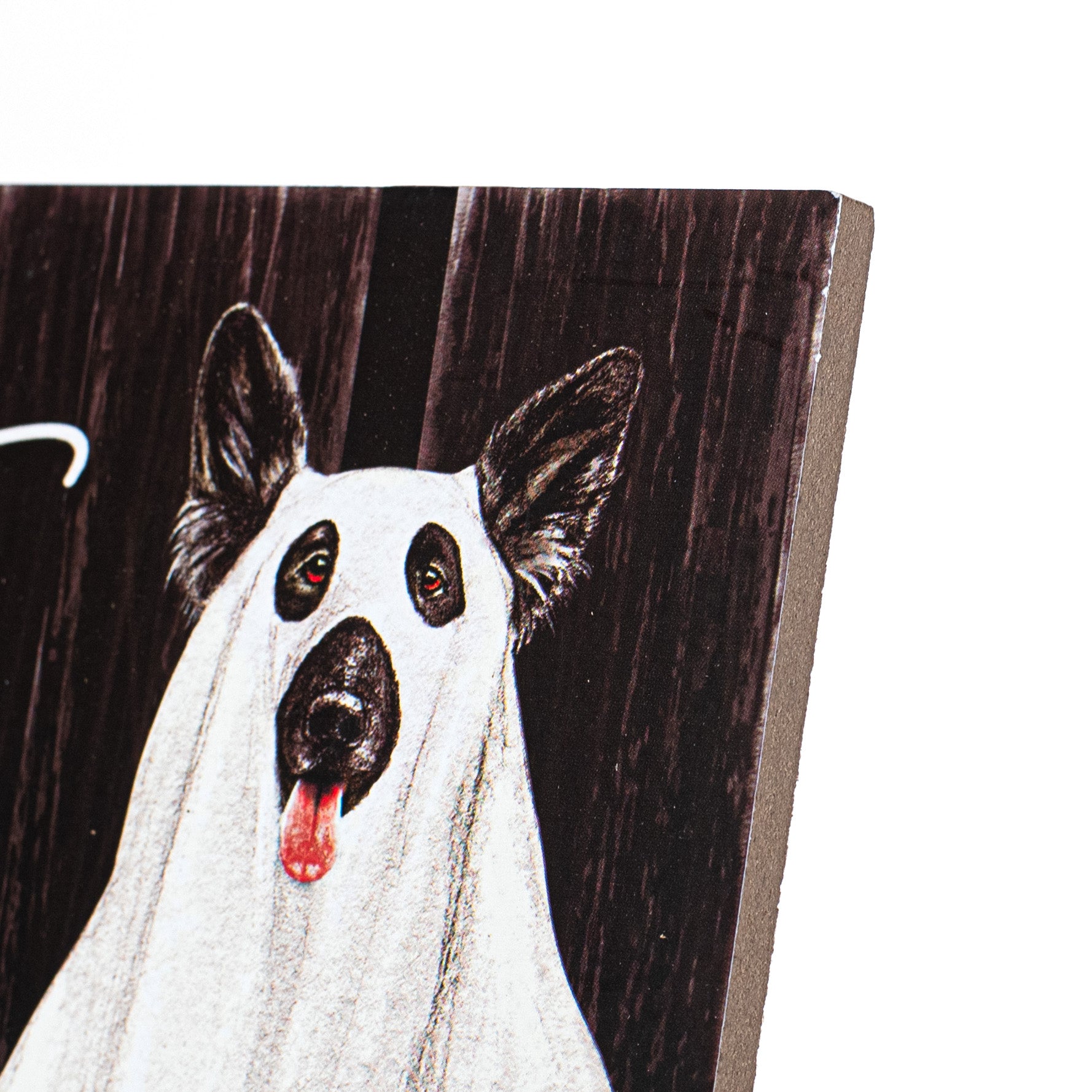 12" Wooden Sign: Happy Howl-O-Ween Dog detail photo 3
