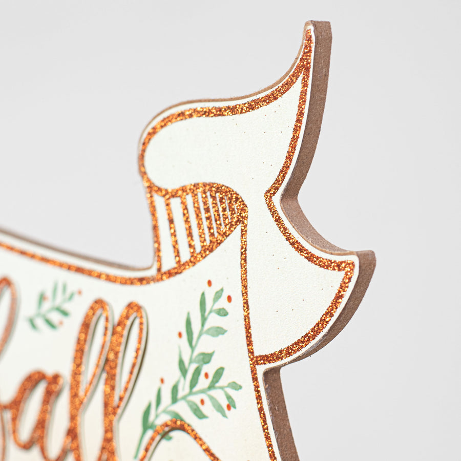 15" Wooden Sign: Hello Fall Banner detail photo 3