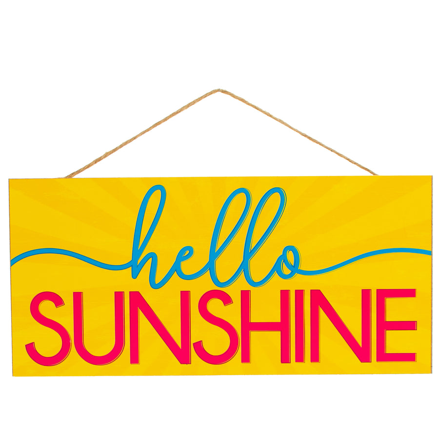 12" Wooden Sign: Hello Sunshine Item Number: AP8568