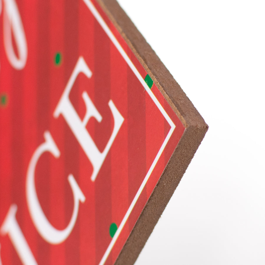 12" Wooden Sign: He's Making A List detail photo 3