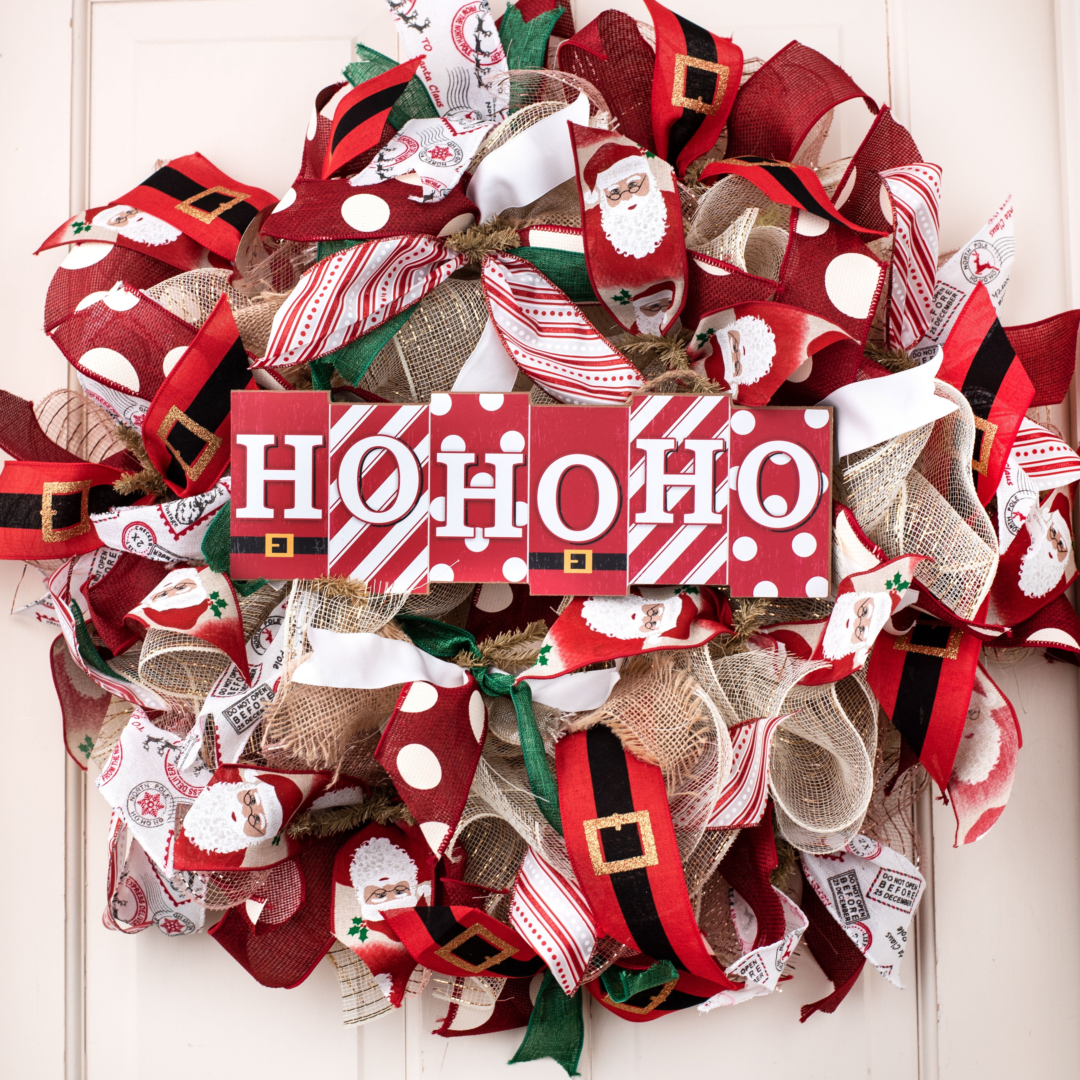 14" Wooden Sign: Ho Ho Ho Blocks Lifestyle Photo