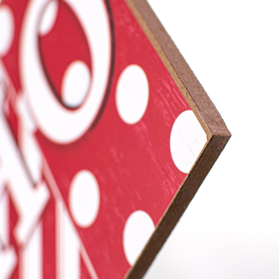 14" Wooden Sign: Ho Ho Ho Blocks detail photo 3