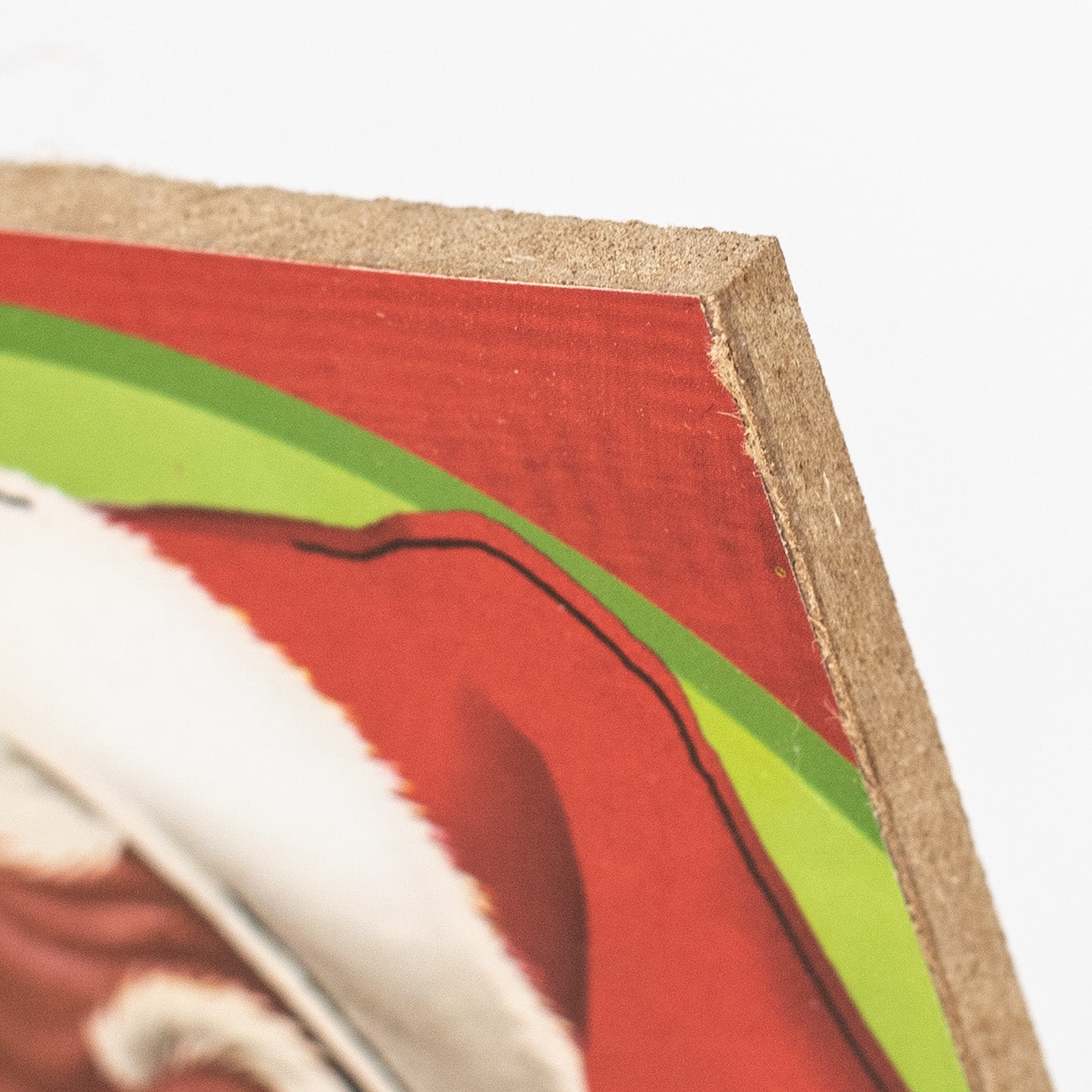12" Wooden Sign: Ho Ho Ho Brown Santa detail photo 3