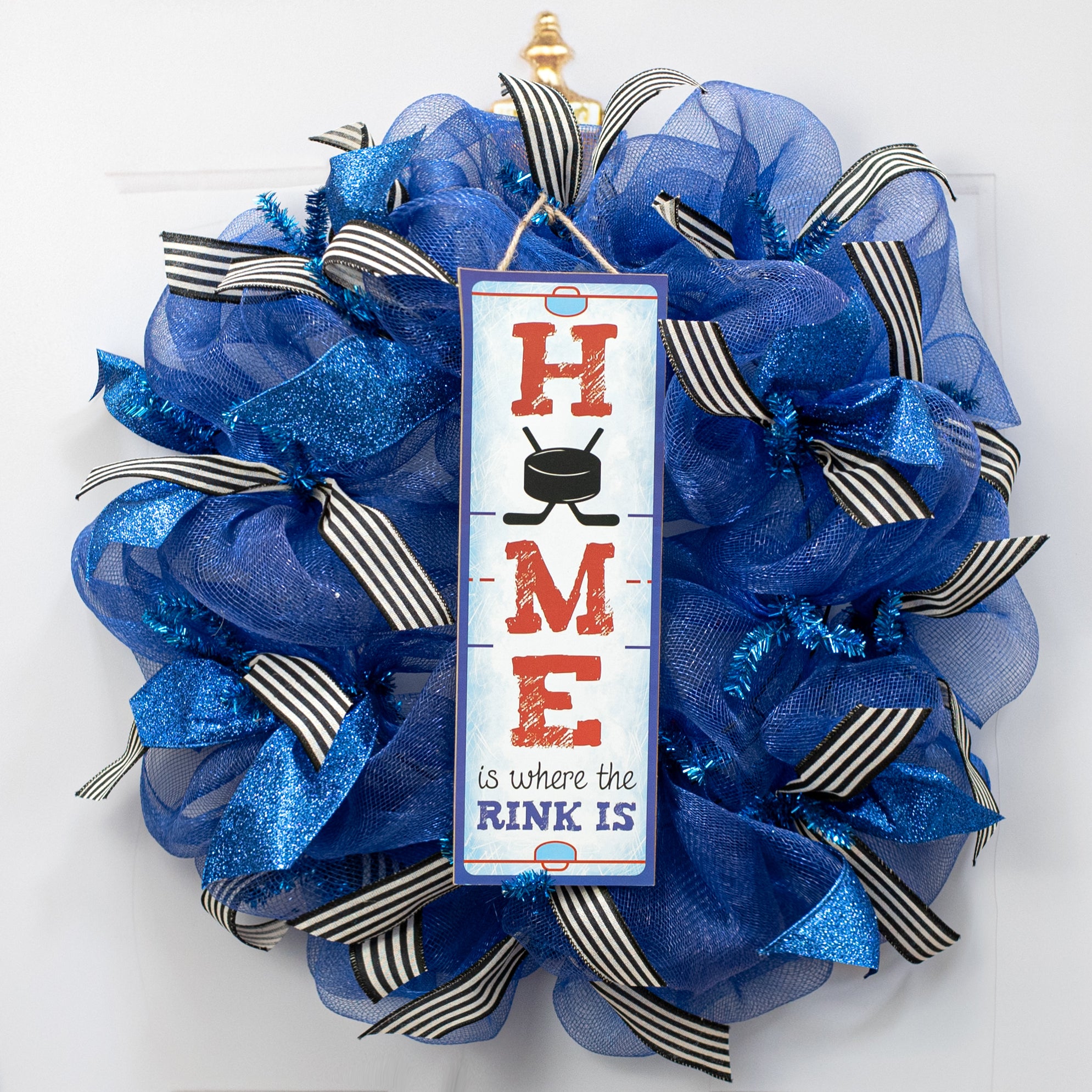 15" Wooden Sign: Home Rink Hockey Lifestyle Photo