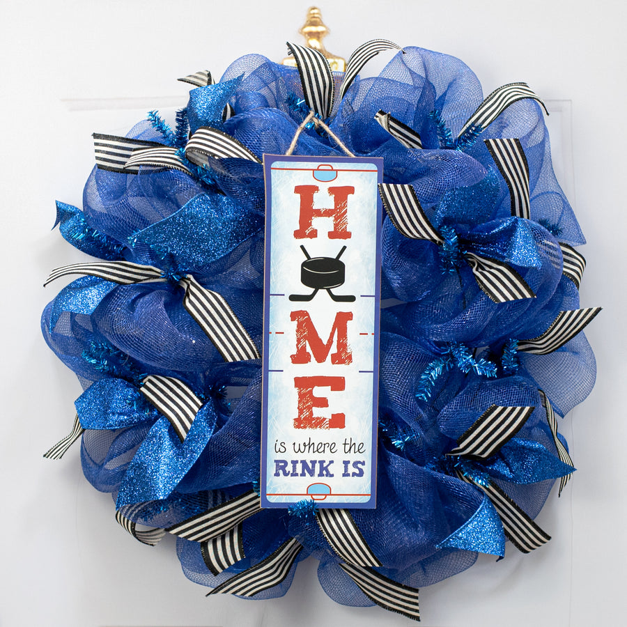 15" Wooden Sign: Home Rink Hockey Lifestyle Photo