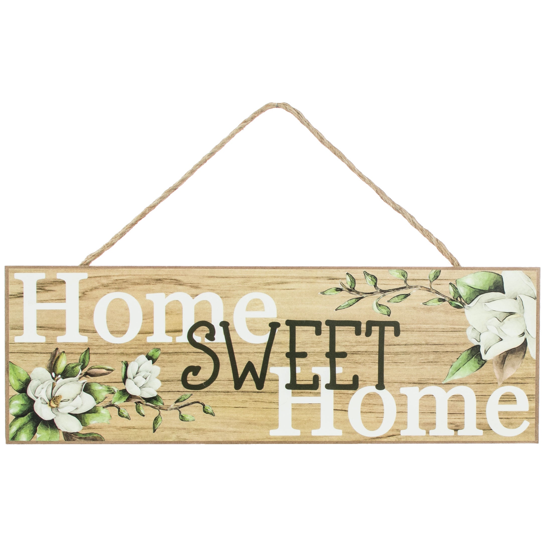 15" Wooden Sign: Home Sweet Home Magnolias Item Number: AP8064