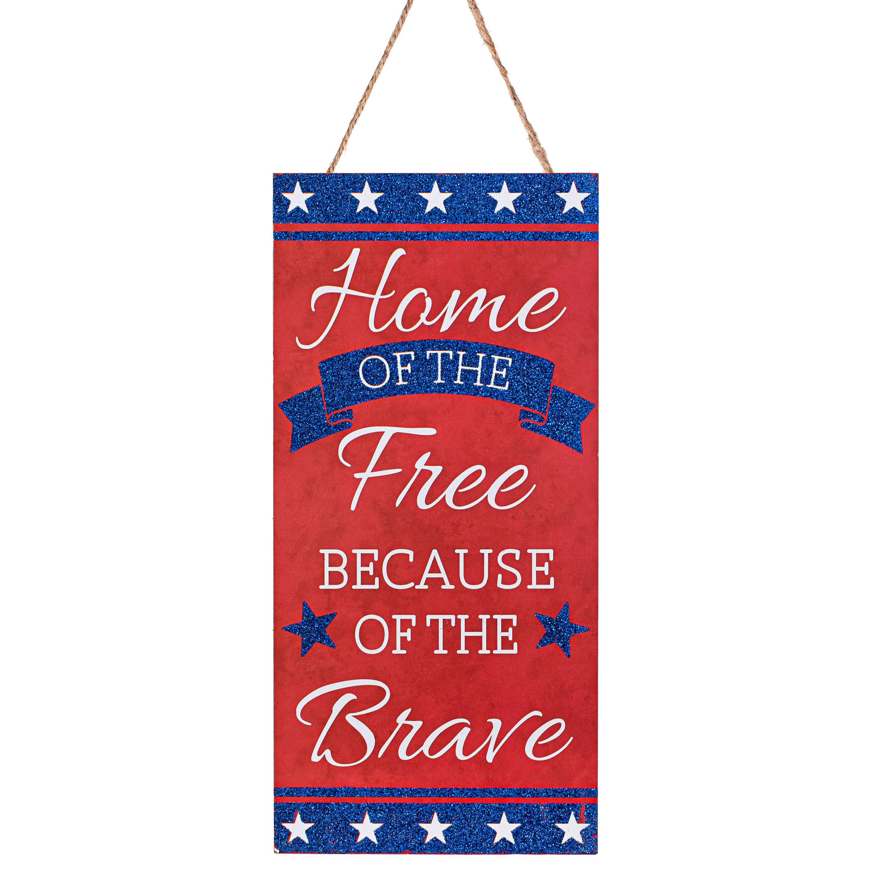 12" Wooden Sign: Home of the Free & Brave Item Number: AP8877