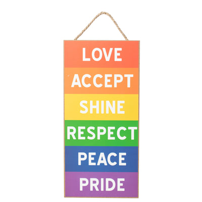 12" Wooden Sign: Love & Accept Rainbow Item Number: AP8374