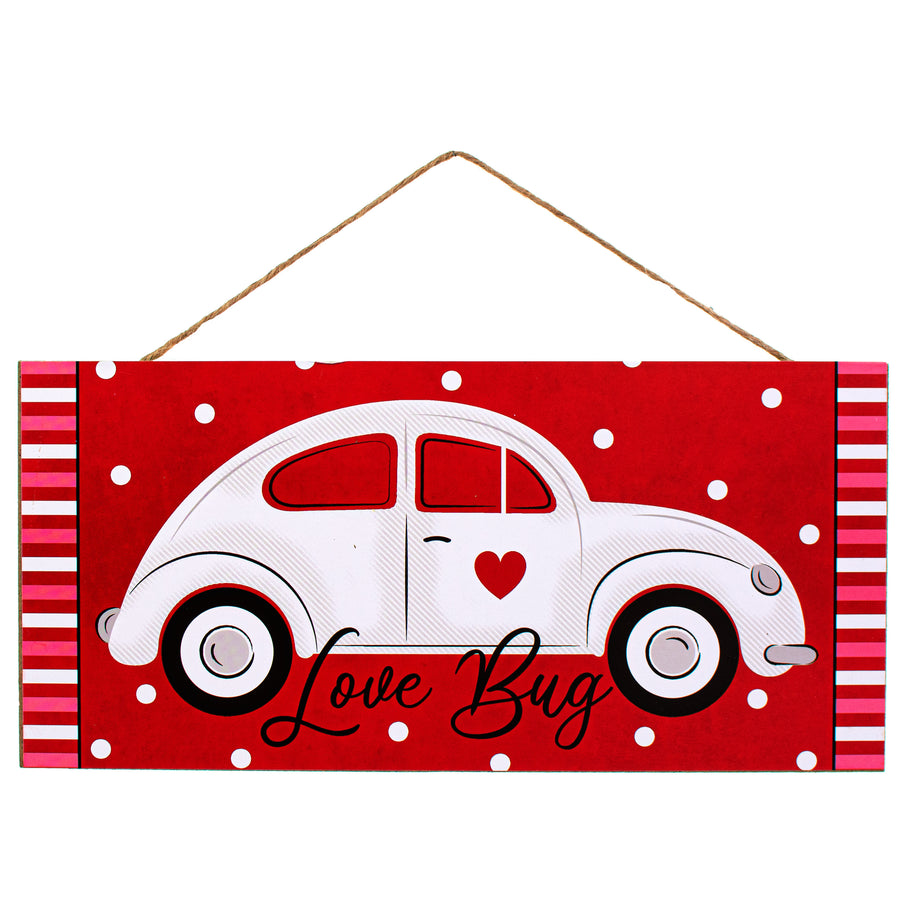 12" Wooden Sign: Love Bug Car Item Number: AP875424