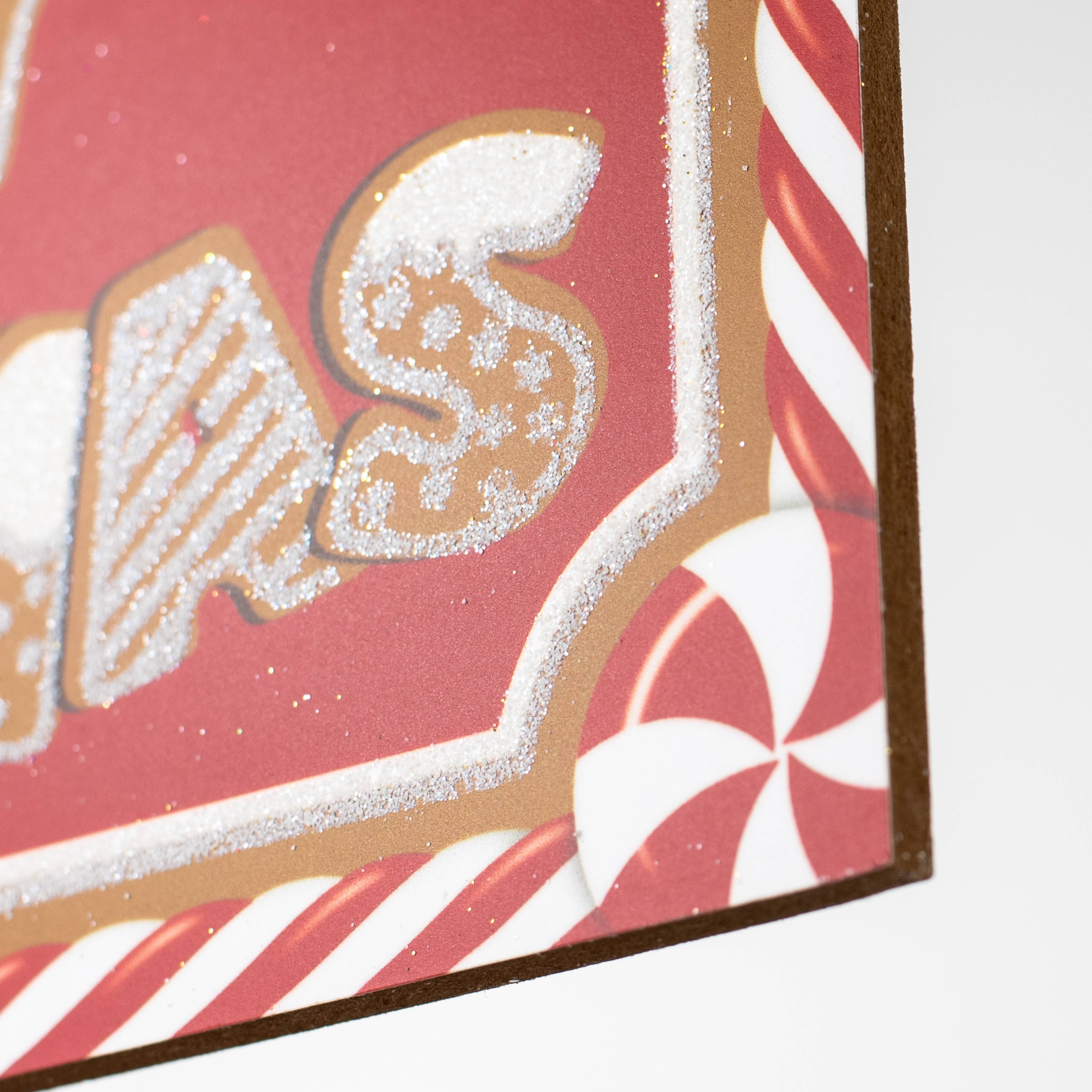 12" Wooden Sign: Merry Christmas Gingerbread Cookies detail photo 5
