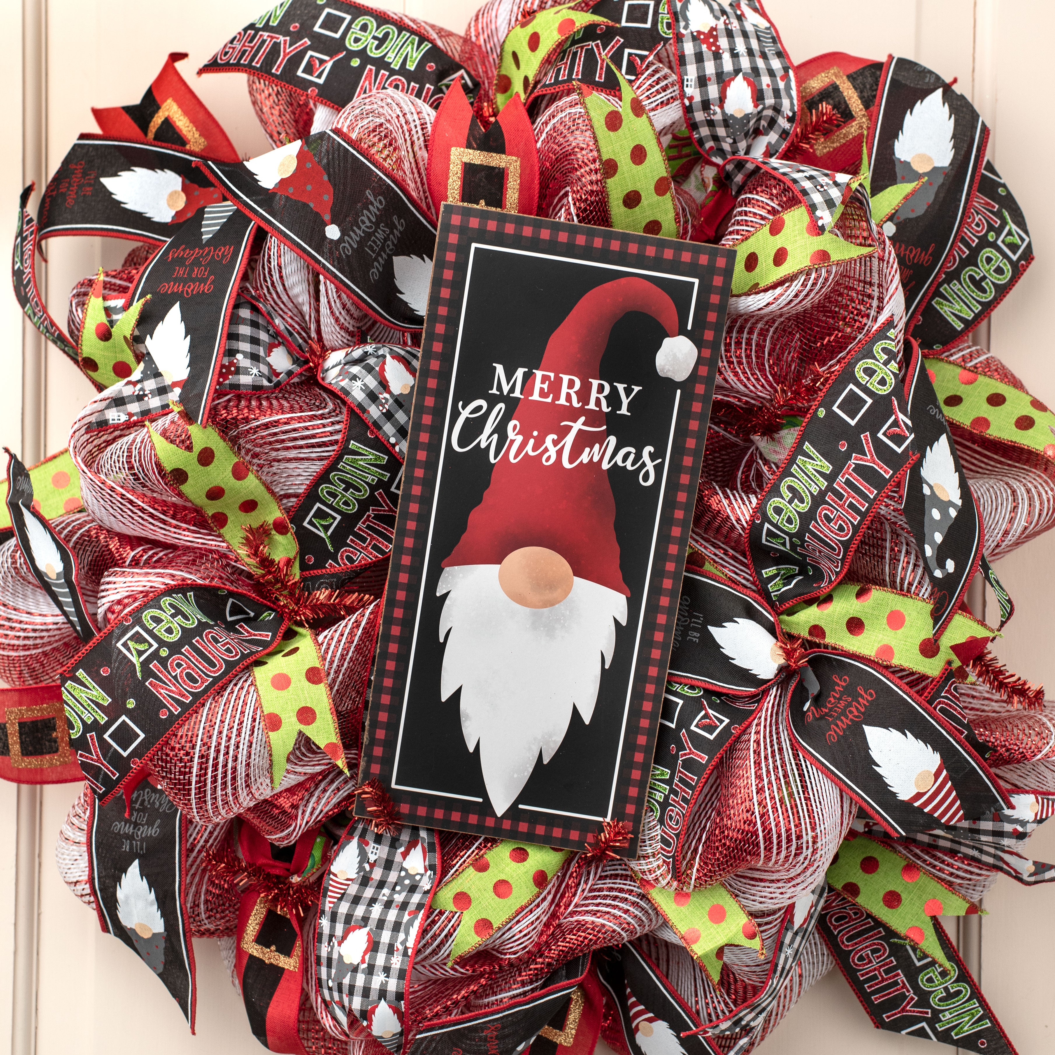 12" Wooden Sign: Merry Christmas Gnome Lifestyle Photo