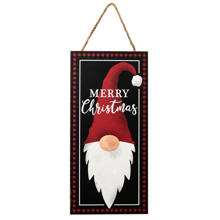 12" Wooden Sign: Merry Christmas Gnome Item Number: AP7022