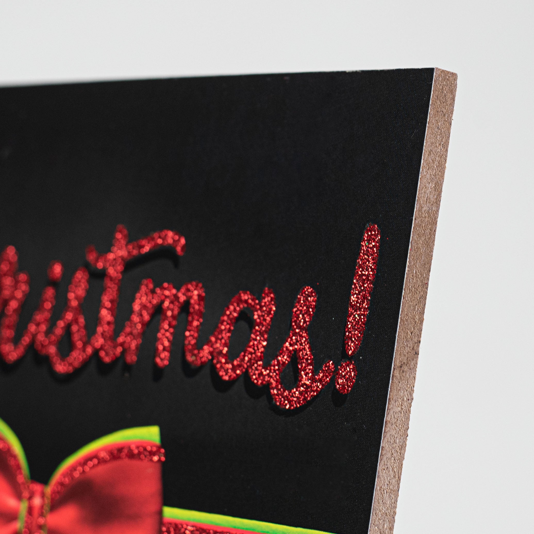 12" Wooden Sign: Merry Christmas Leopard Print Gift detail photo 3