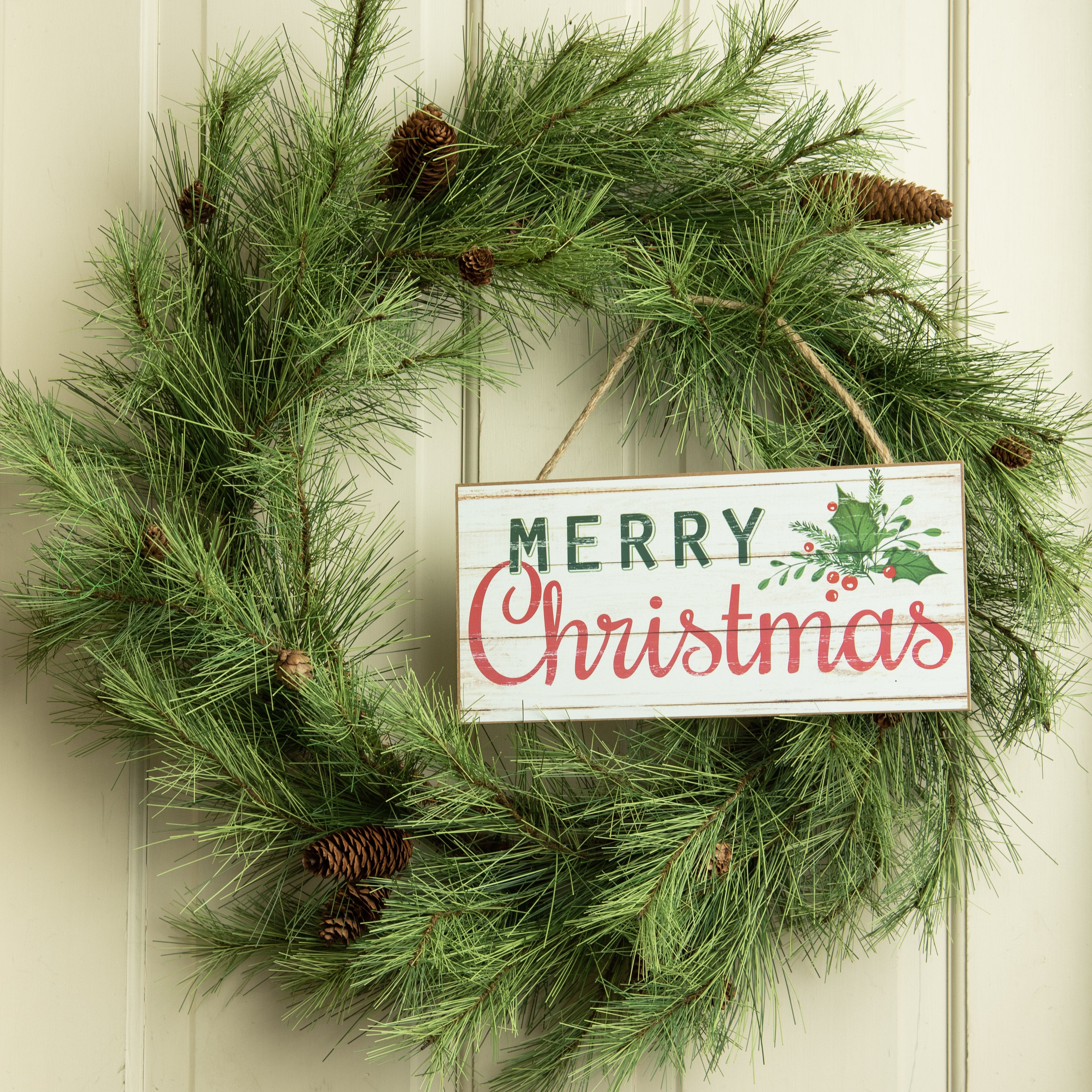 12" Wooden Sign: Merry Christmas Shiplap Lifestyle Photo