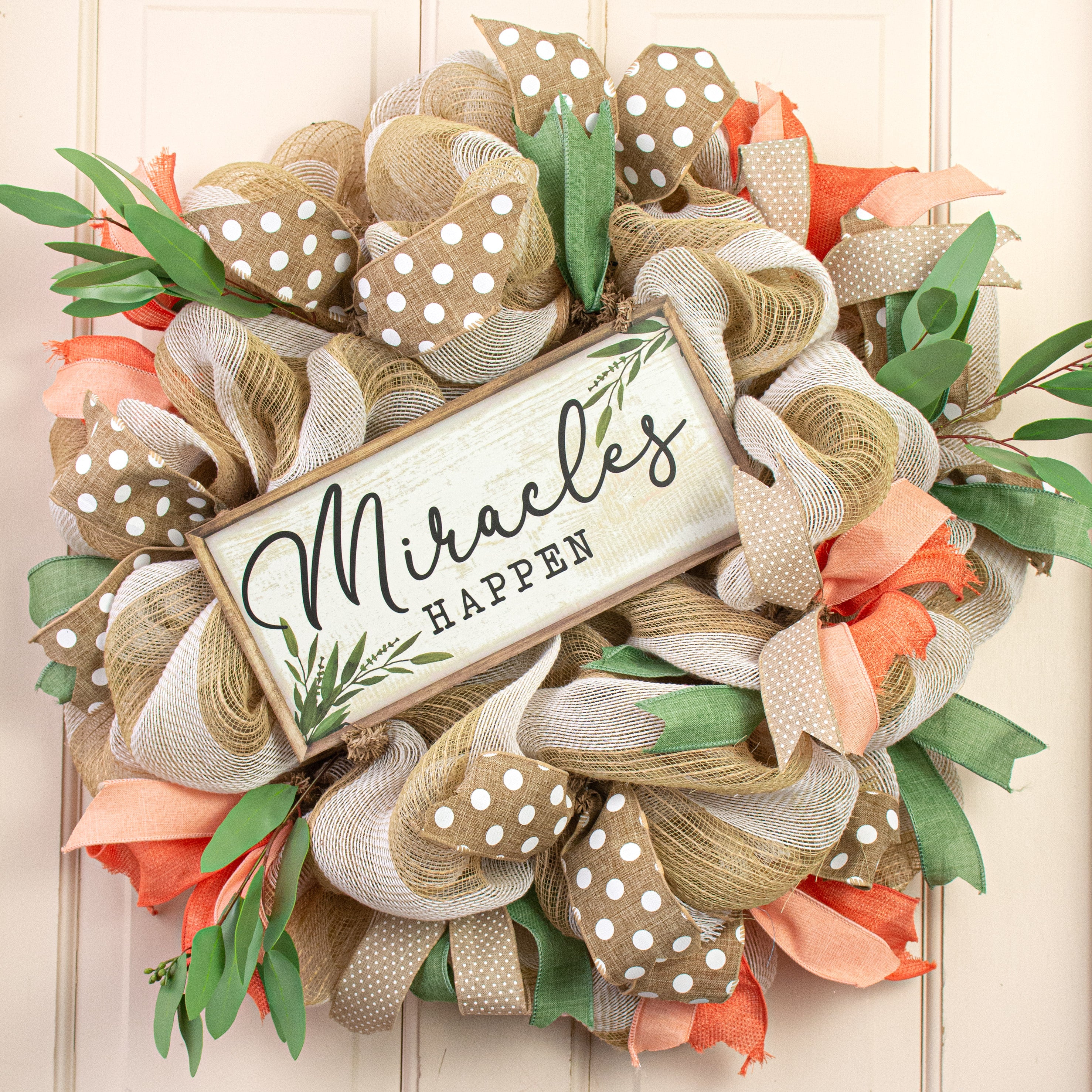 12" Wooden Sign: Miracles Happen Lifestyle Photo