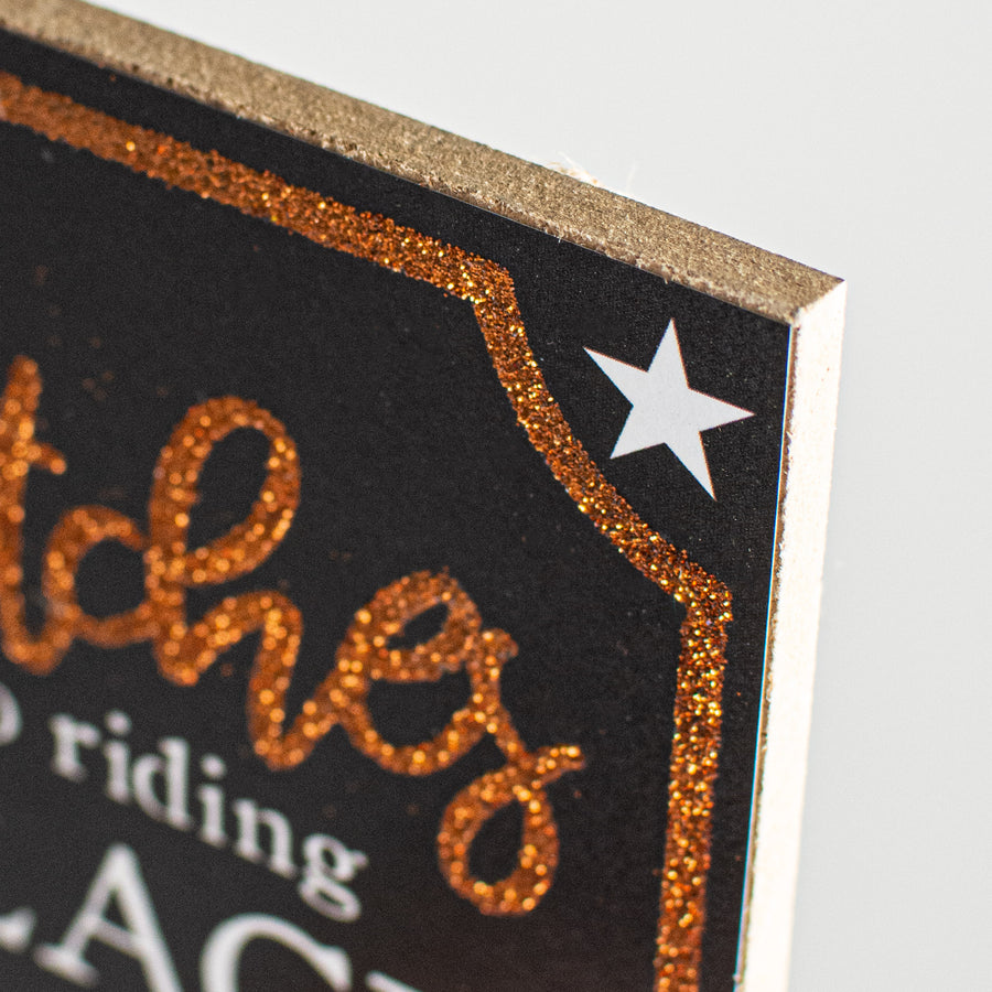 12" Wooden Sign: Near Halloween Poem With Moon detail photo 3