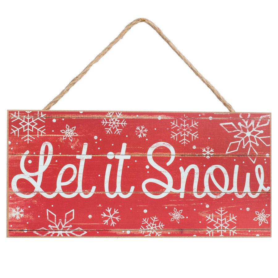 12" Wooden Sign: Red Let it Snow Item Number: AP8164