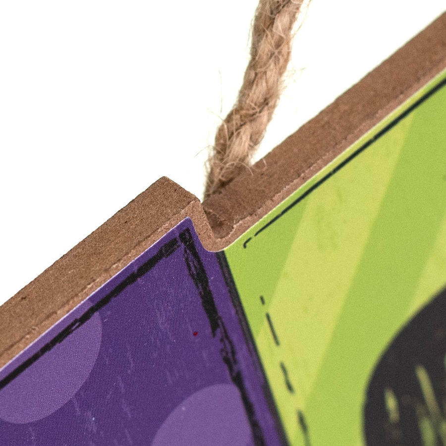 14" Wooden Sign: Spooky Blocks detail photo 3