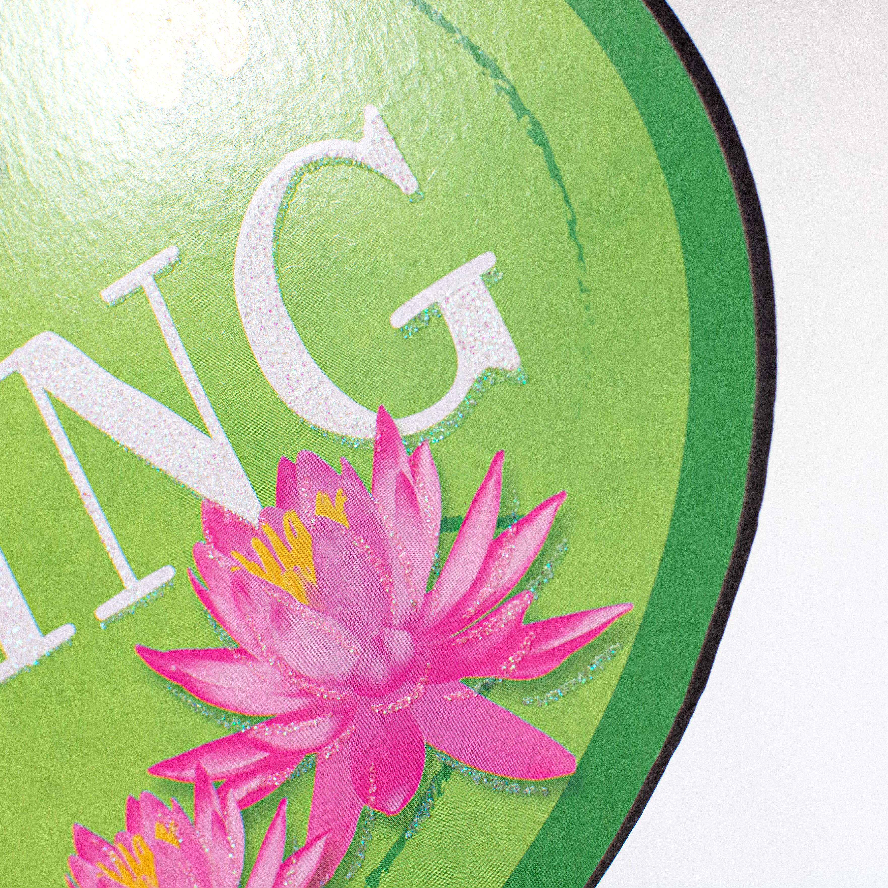 12" Wooden Sign: Spring Glitter Frog detail photo 3