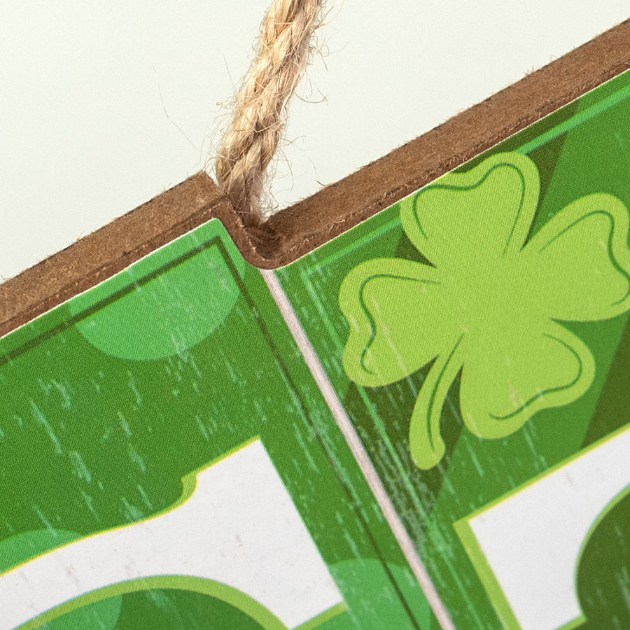 14" Wooden Sign: St. Pat's Blocks detail photo 3