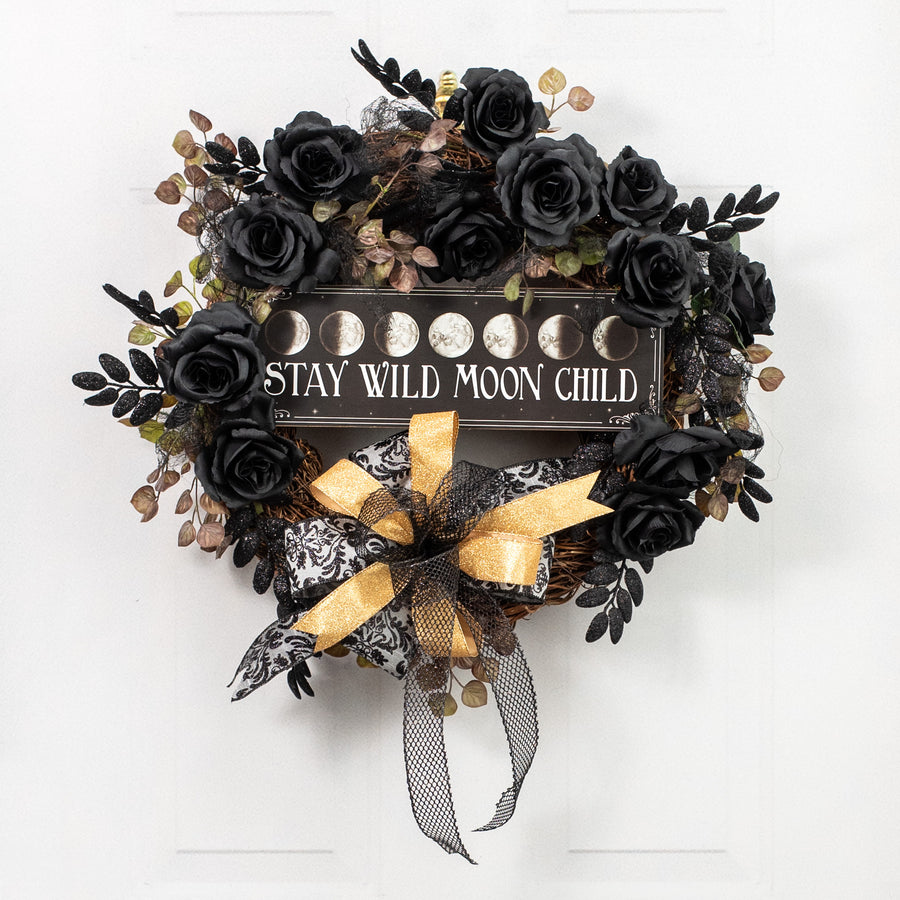 15" Wooden Sign: Stay Wild Moon Child Lifestyle Photo