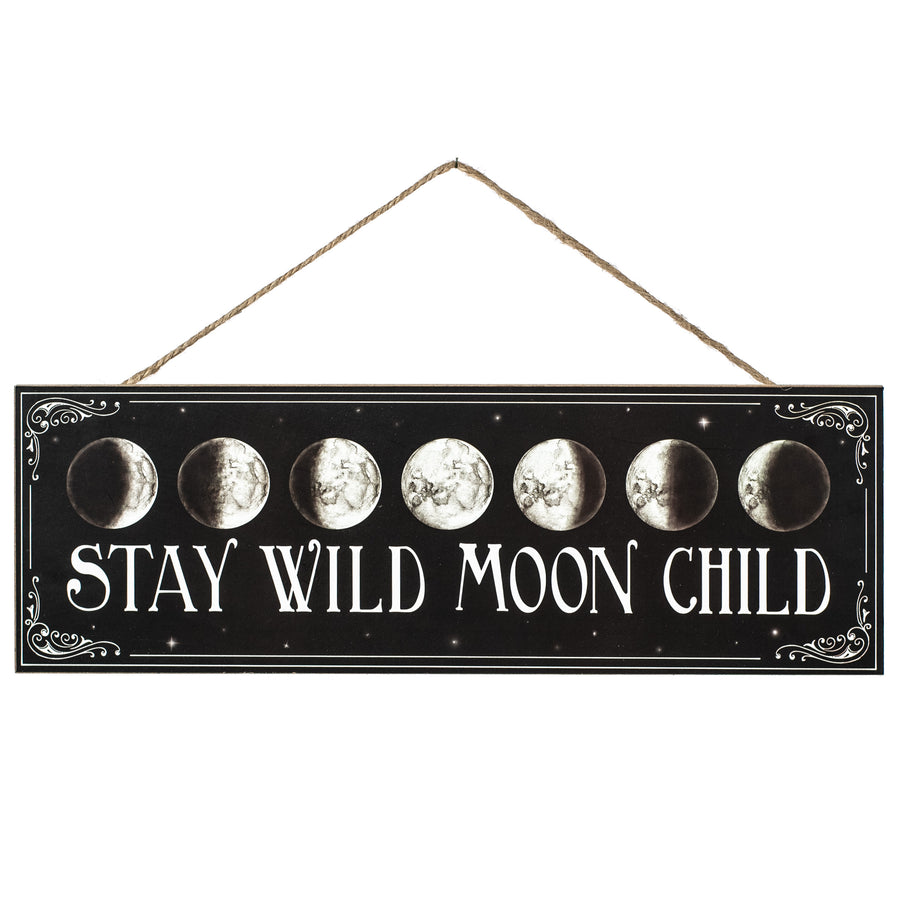 15" Wooden Sign: Stay Wild Moon Child Item Number: AP7299
