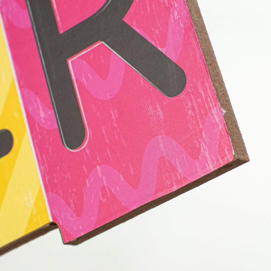 14" Wooden Sign: Summer Blocks detail photo 3
