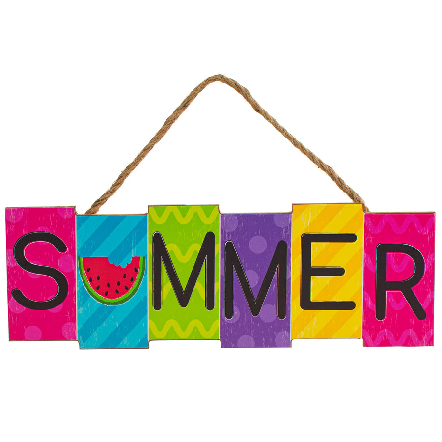 14" Wooden Sign: Summer Blocks Item Number: AP8782