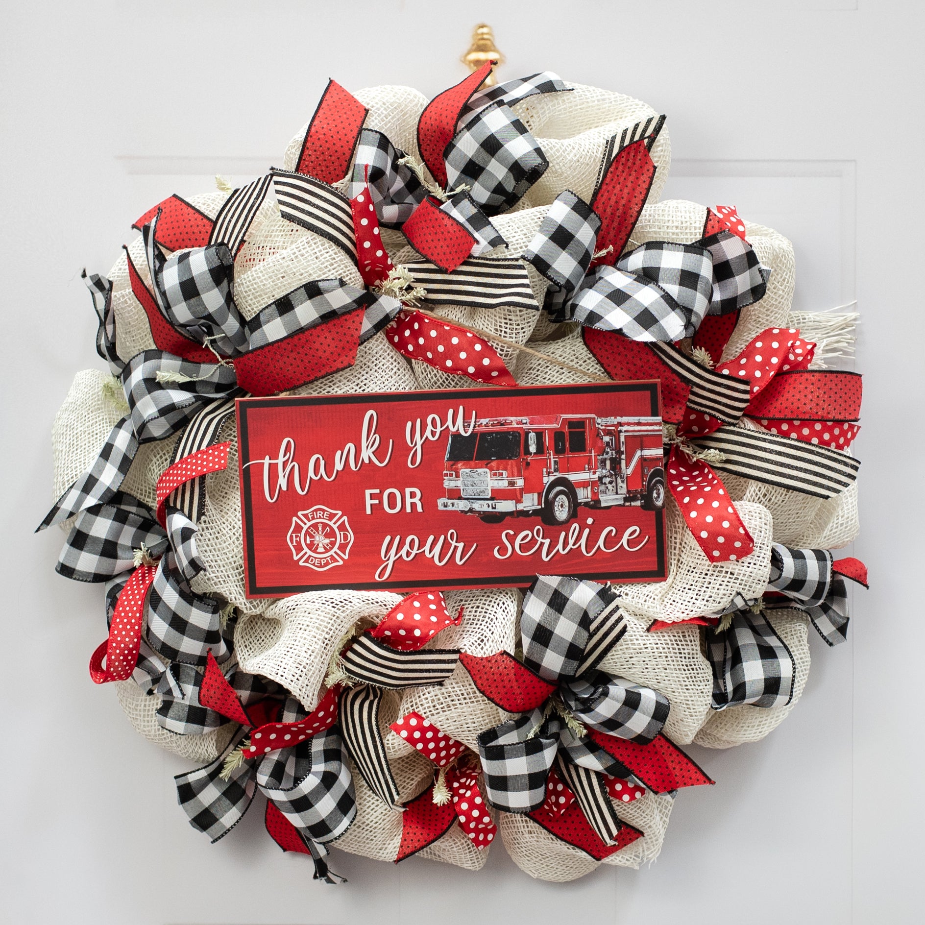 12" Wooden Sign: Thank You Firefighters Lifestyle Photo