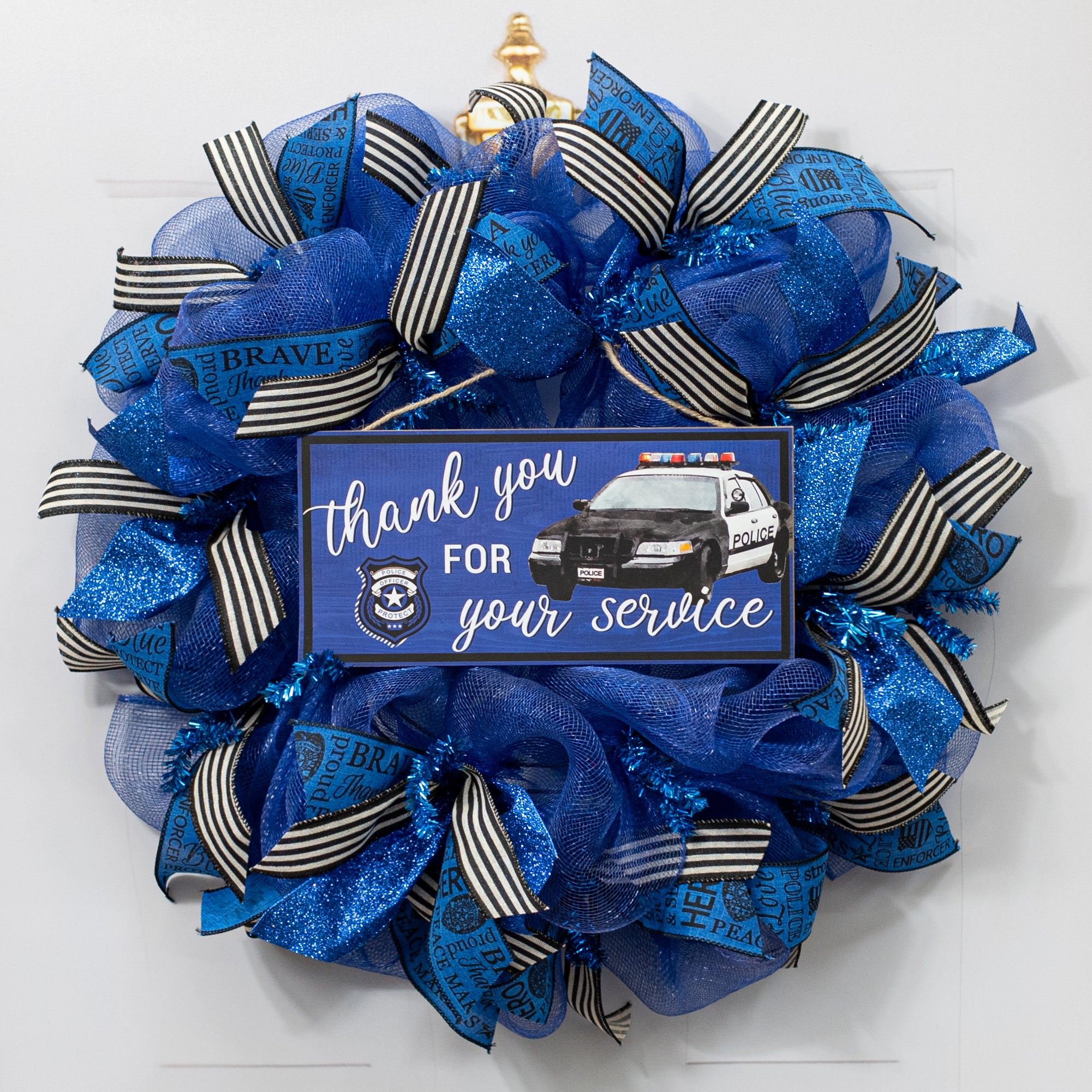 12" Wooden Sign: Thank You Police Lifestyle Photo