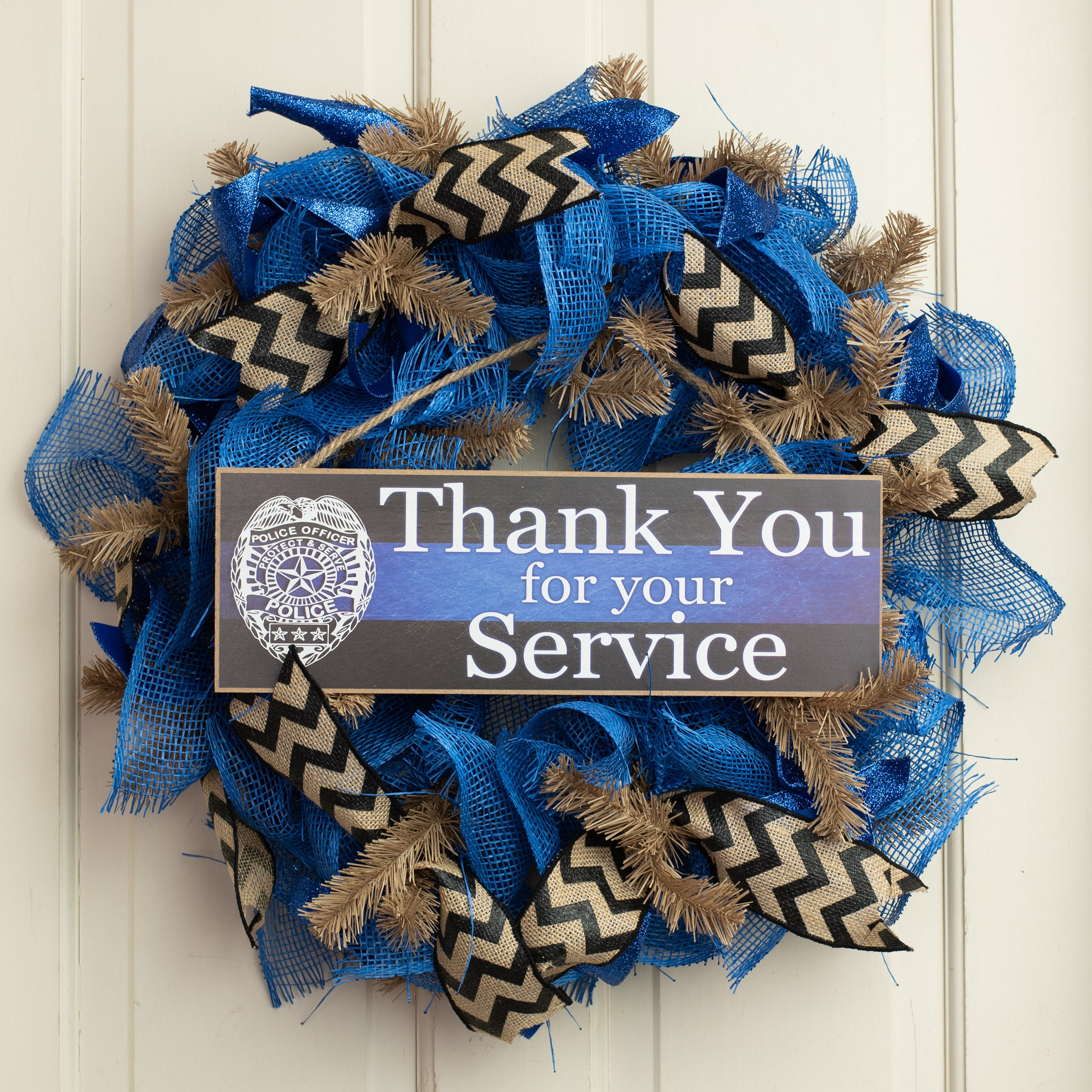 15" Wooden Sign: Thank You Police Lifestyle Photo