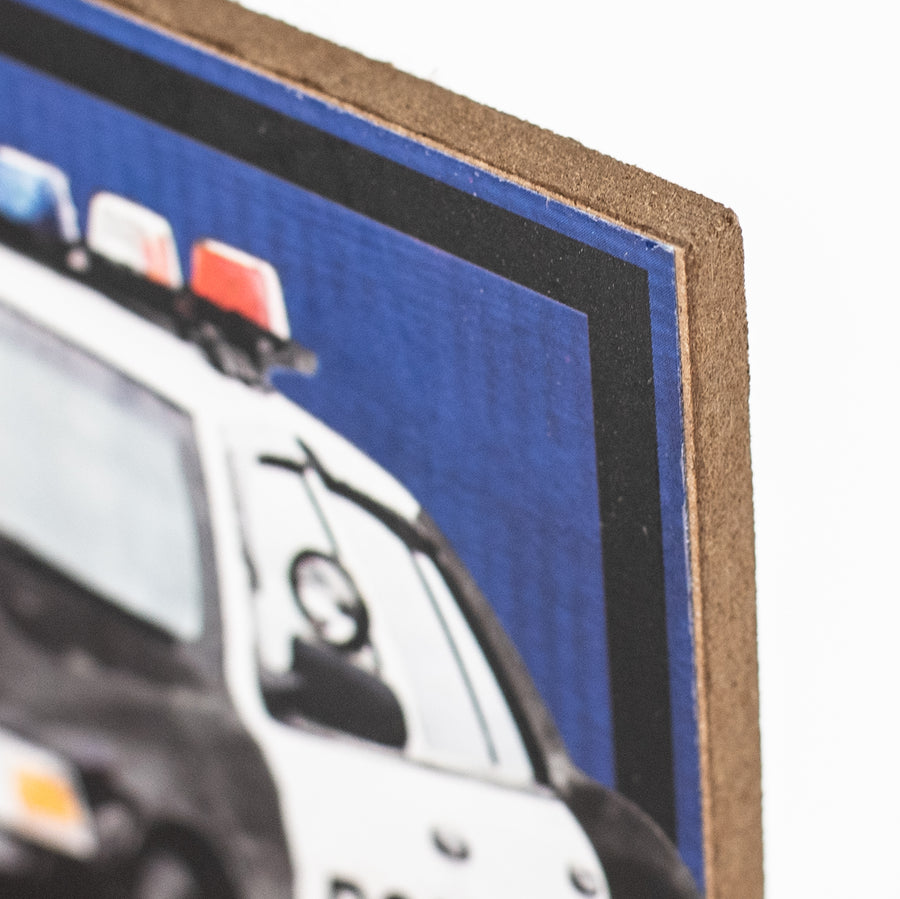 12" Wooden Sign: Thank You Police detail photo 3