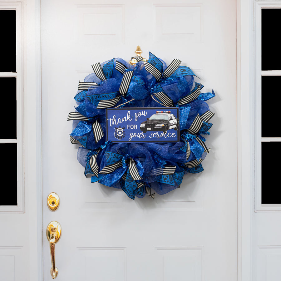 12" Wooden Sign: Thank You Police detail photo 4