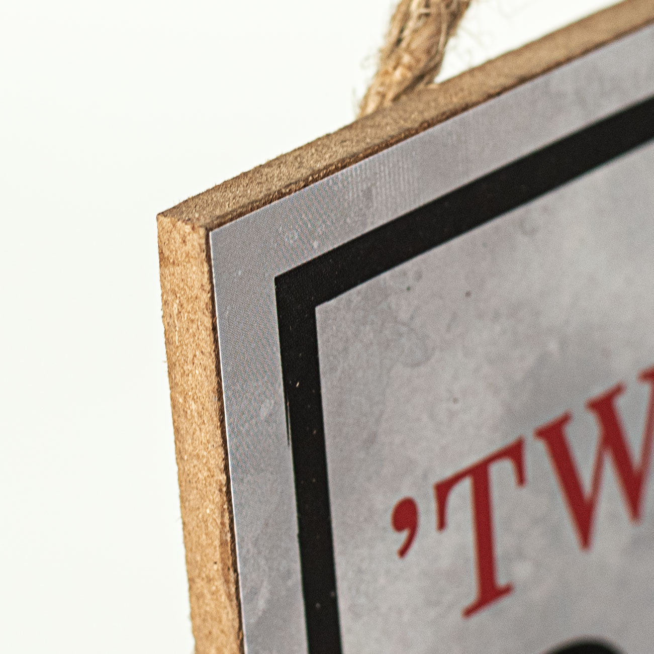 12" Wooden Sign: 'Twas The Night Before Santa detail photo 3