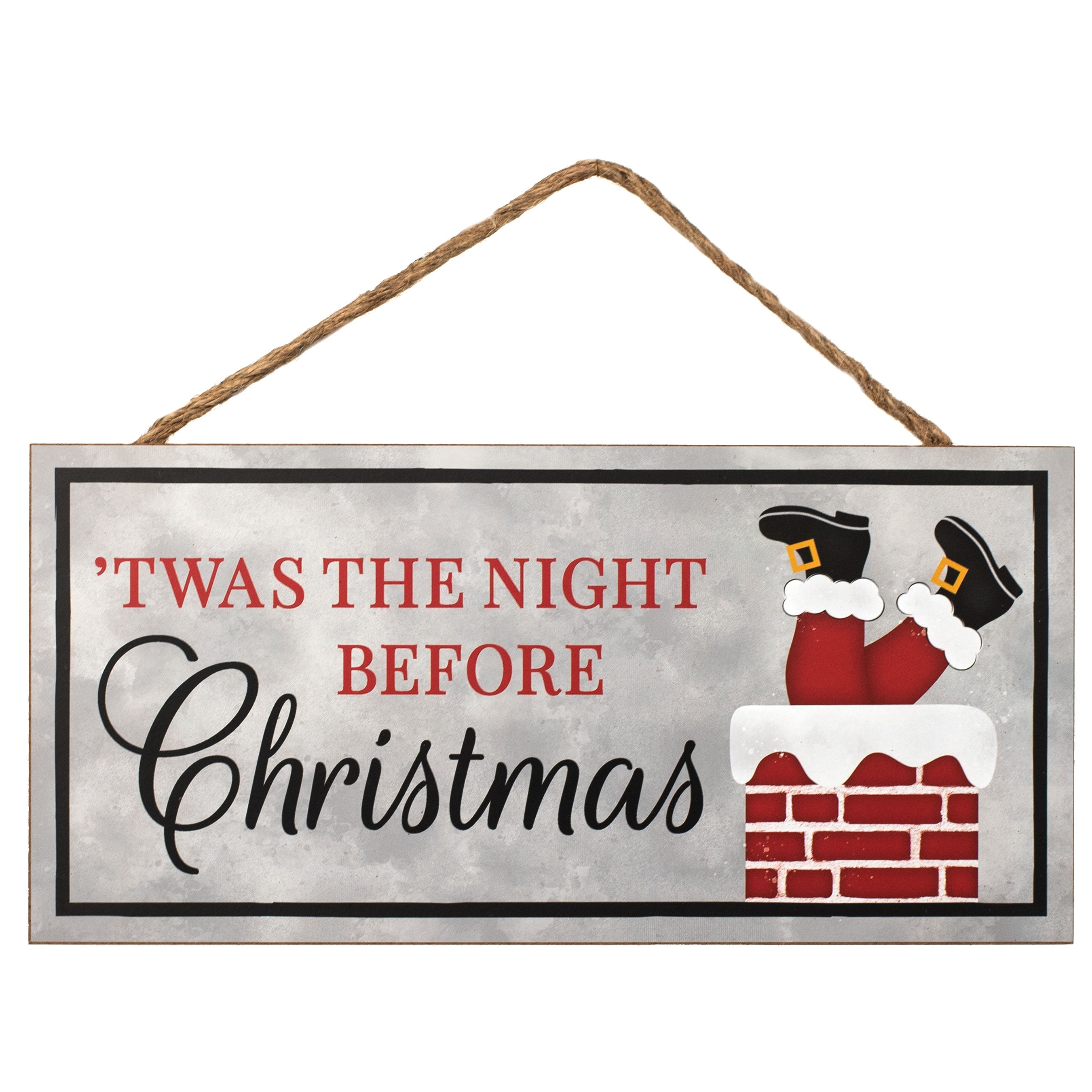 12" Wooden Sign: 'Twas The Night Before Santa Item Number: AP7026